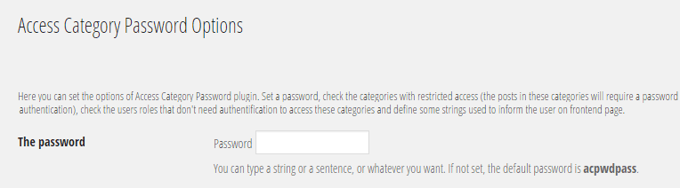 Access Category Password　設定画面01