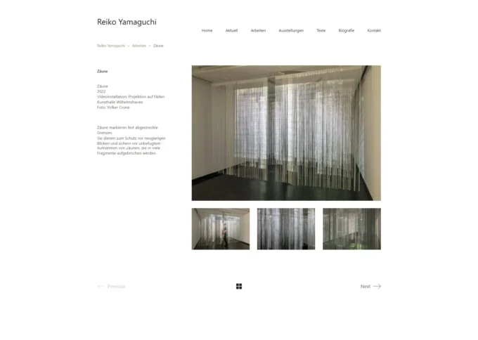 Reiko Yamaguchi Website portfolio
