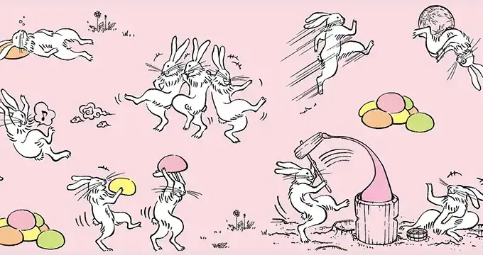 えくすき・もち　販売ブースパネル、シール用イラスト＆デザイン