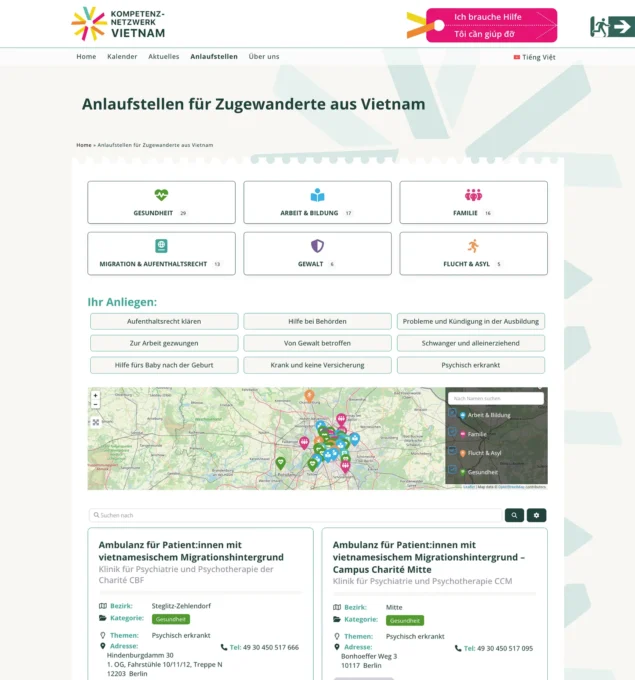 KNV - Kompetenznetzwerk Vietnam - Anlaufstellen (Listing page)